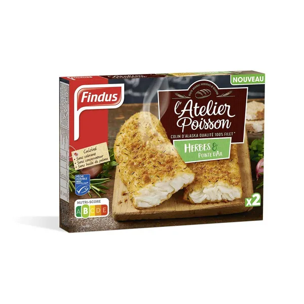 Frozen Alaska pollack fillet steaks with herbs, 225 g