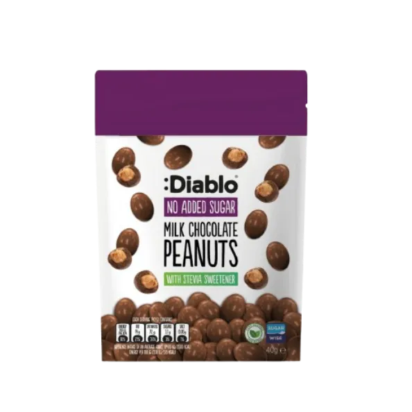 Peanuts covered with milk chocolate, DIABLO, without added sugar, 40g