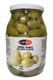Giant green olives, TASTE LAND, in brine, 0,95kg/0,6kg