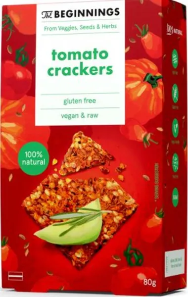 Tomato crackers THE BEGINNINGS, 80 g