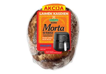 Duona su raugu ir visų grūdo dalių ruginiais miltais, 500 g