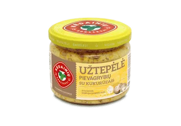 Pievagrybių užtepėlė KKF su kukurūzais, 34 % rieb., 280 ml