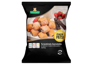 Šaldytos sviestinės bandelės su kakavos ir riešutų įdaru, 240 g