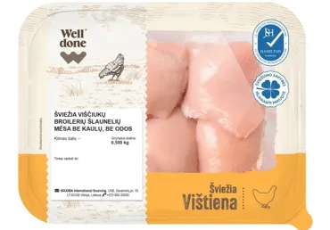 Šviežia viščiukų broilerių šlaunelių mėsa WELL DONE, 500 g