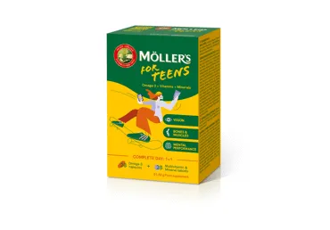 Žuvų taukai MÖLLR’S FOR TEENS 28+28, 56 vnt.