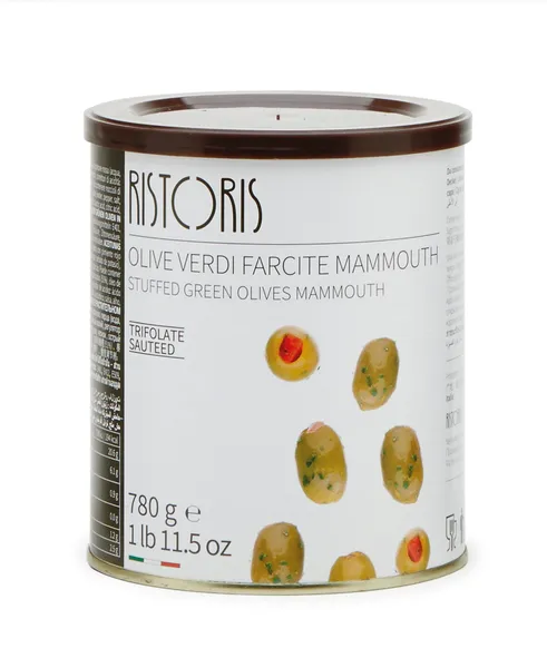 Stuffed large, green olives RISTORIS, with red pepper, 780 g
