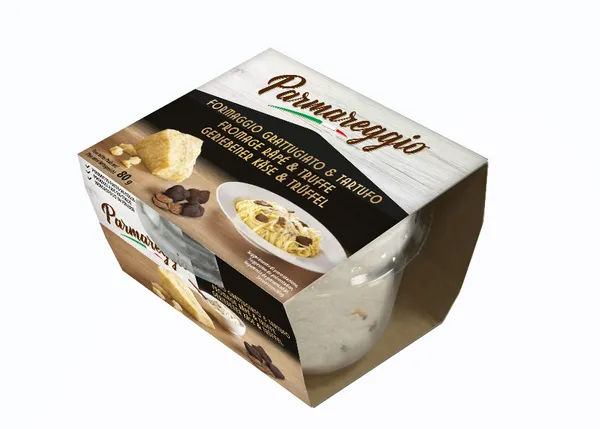 Kietasis sūris PARMAREGGIO, su trumais, tarkuotas, brandintas min.12 mėn, 80 g