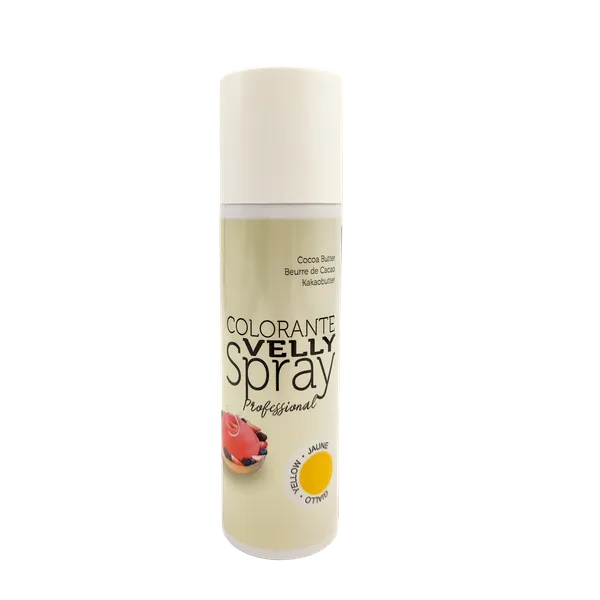 Edible spray paint VELLY, with cocoa butter, yellow, 250 ml