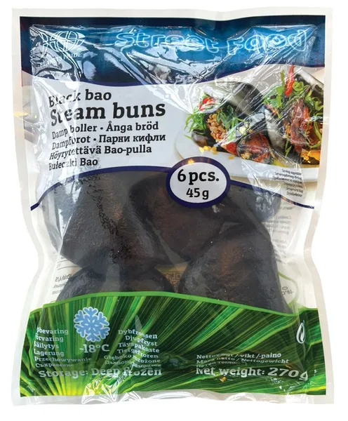 Frozen sandwich buns BAO, black, 6 x 45g