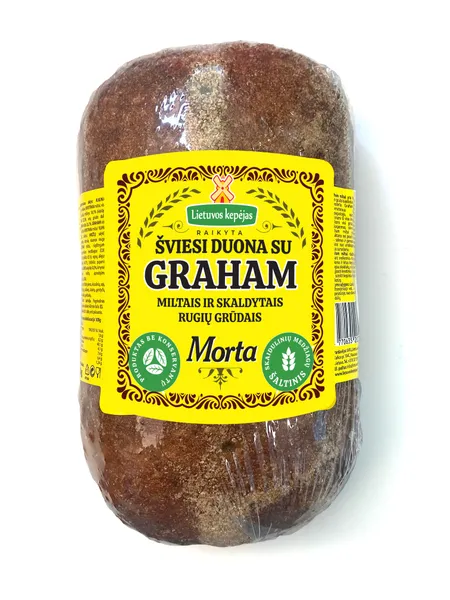 Šviesi duona MORTA, su GRAHAM miltais ir skaldytais rugių grūdais, 450g