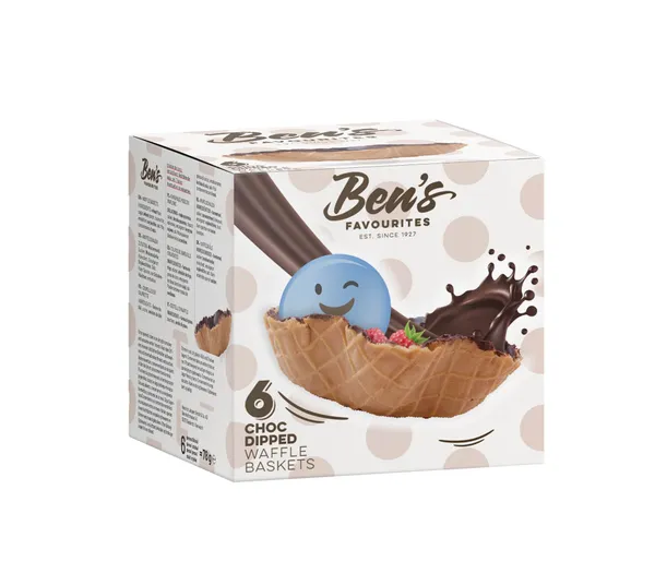 Waffle bowls BEN'S FAVORITES, with chocolate frosting, 4 pcs., 100 g