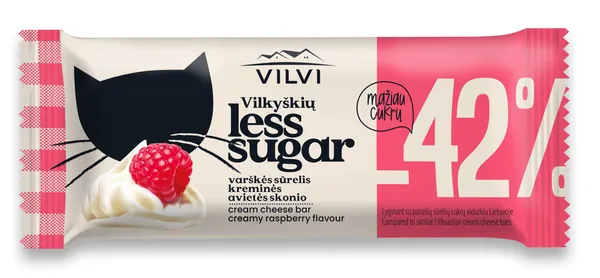 VILKYŠKIŲ varškės sūrelis LESS SUGAR kreminės avietės sk., 40 g