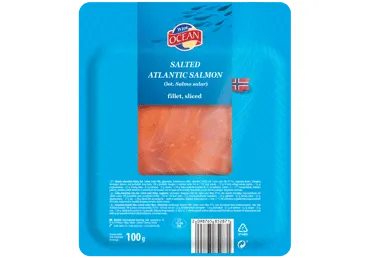 Atlantijas laša fileja mazsālīta OCEAN 100g