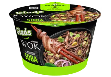 Ātri pagatavojamās nūdeles Wok Soba GLADS 95g