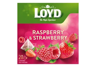 Augļu tēja LOYD aveņu-zemeņu 20x2g