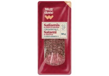 Auksti kūpināta salami desa ar pipariem WELL DONE 50g