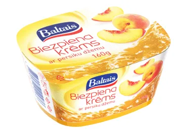 Biezpiena krēms BALTAIS ar persiku džemu 160g