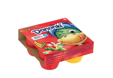 Biezpiena deserts DANONKI zemeņu-vaniļas-banānu 4x90g 