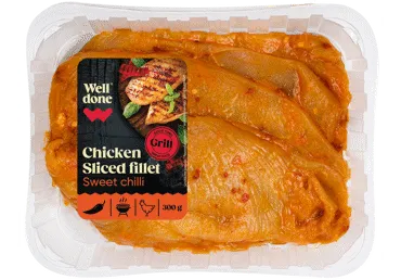 Cāļa filejas steiki saldā čilli marinādē WELL DONE 300g