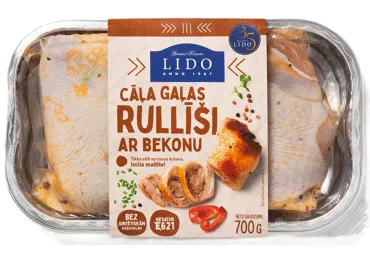 Cāļa gaļas rullīši ar bekonu cepšanai LIDO 700g