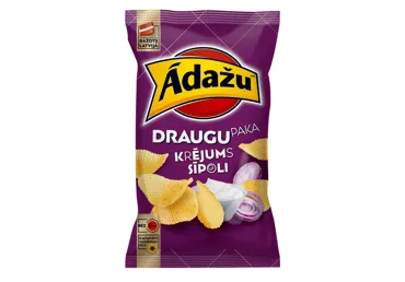 Čipsi ĀDAŽU DRAUGU PAKA ar krējuma un sīpolu garšu 180g