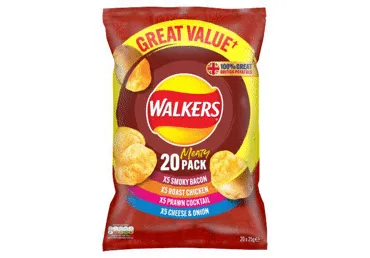 Čipsi dažādās garšās WALKERS MEAT.20x25g