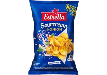 Čipsi ESTRELLAar skābā krējuma un sīpolu garšu 250g