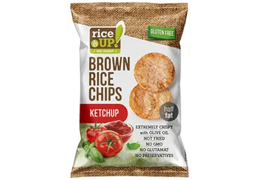 Čipsi Rice Up brūno rīsu ar kečupu 60g