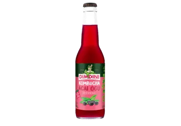 Gāzēts dzēriens DIMDIŅI Kombuča Acai Ogu 0,33L D