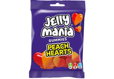 JAKES Jellymania Peach Hearts želejkonfektes 100g