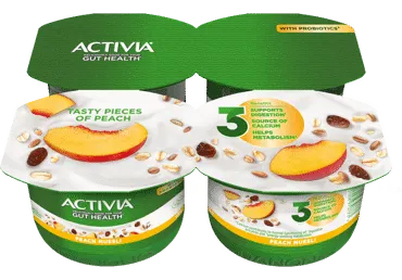 Jogurts ACTIVIA persiku-musli 4x120g