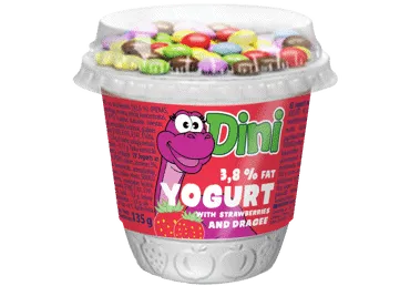 Jogurts MIO&RIO zemeņu ar dražejām 3,8% 135g