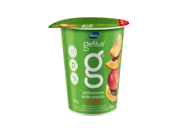 Jogurts GEFILUS persiku-papajas 2% 380g