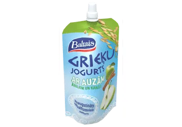 Jogurts Grieķu ar auzām, āboliem un kanēli BALTAIS 180g