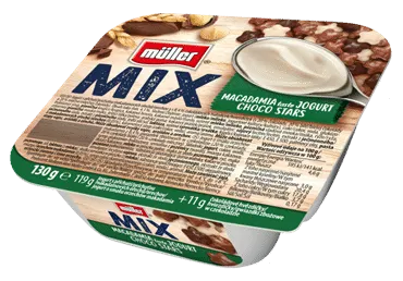 Jogurts MULLER MIX makadamijas ar šokolādes zvaigznītem 130g