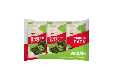 Jūras zāļu uzkoda WELL DONE Wasabi 3x4g