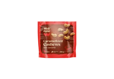 Karamel. Indijas rieksti WELL DONE 150g