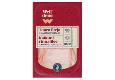 Karsti kūpināta tītara fileja WELL DONE 100g