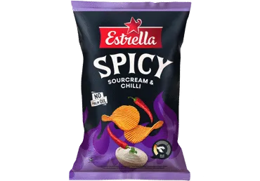 Kartupeļu čipsi skābā krējuma un čili ESTRELLA 115g