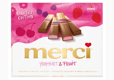 Konfekšu kārba jogurta un augļu MERCI 250g
