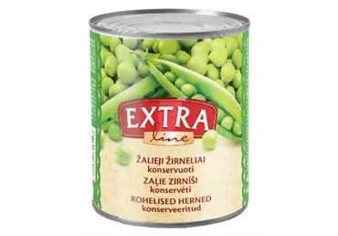 Konservēti zaļie zirnīši Extra Line 400g
