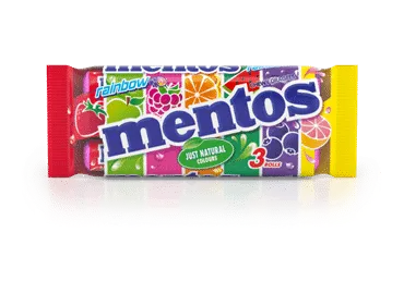 Košļājamās konfektes Rainbow MENTOS 112,5g