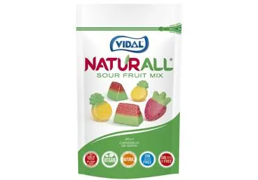 Košļājamās konfektes skābo augļu Mix VIDAL 180g