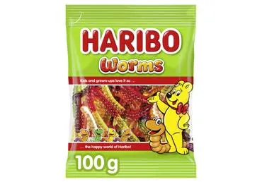 Košļājamās konfektes tārpiņi HARIBO 100g