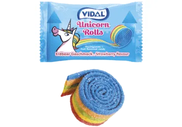 Košļājamās konfektes Vienradža rullītis VIDAL 19g