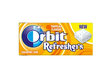 Košļ.gum.ORBIT Refreshers Tropical 15,6g