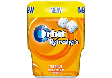 Košļ.gum.ORBIT Refreshers Tropical 67g