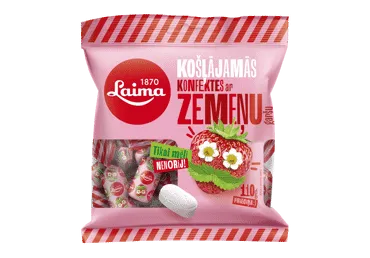Košļājamās konfektes ar zemeņu garšu LAIMA 110g