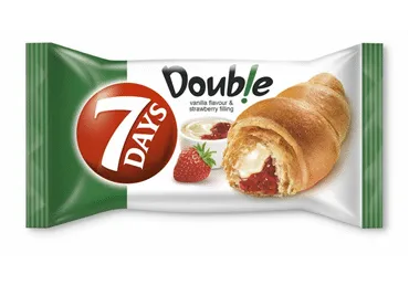 Kruasāns 7DAYS DOUBLE zemeņu-vaniļ. 60g