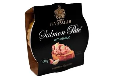 Laša pastēte ar ķiplokiem QUEEN HARBOUR 100g